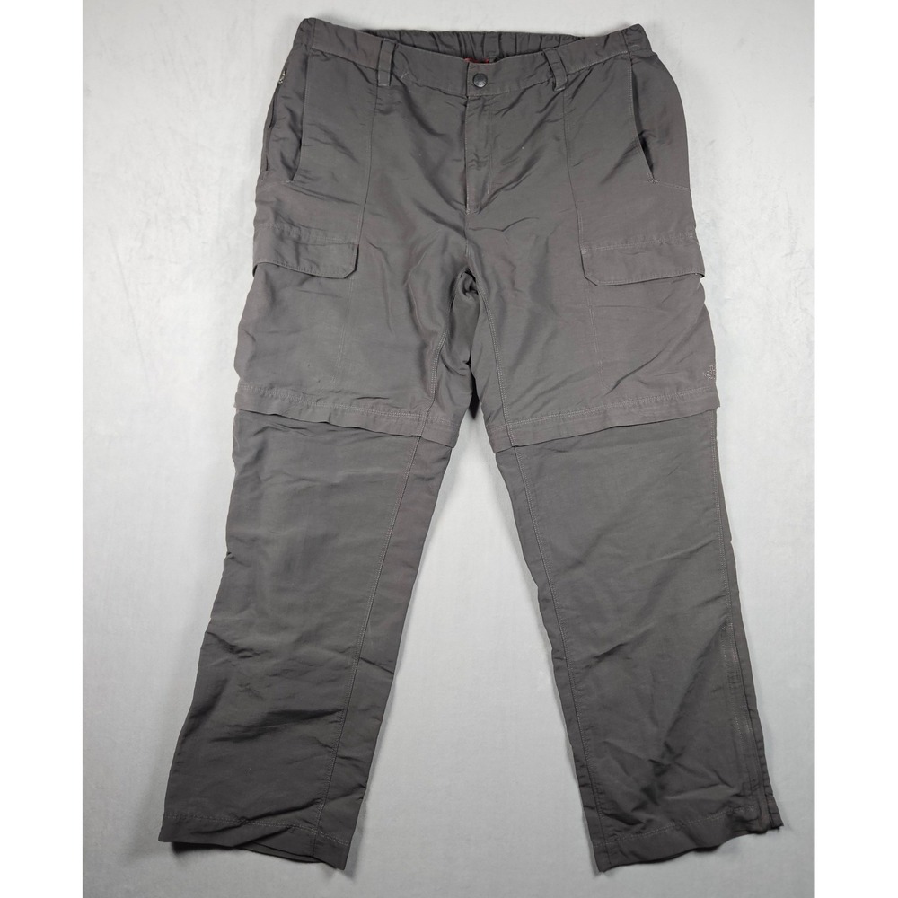 The North Face Paramount Pro Convertible Pants Mens XL Gray Hiking Zip Off Trail